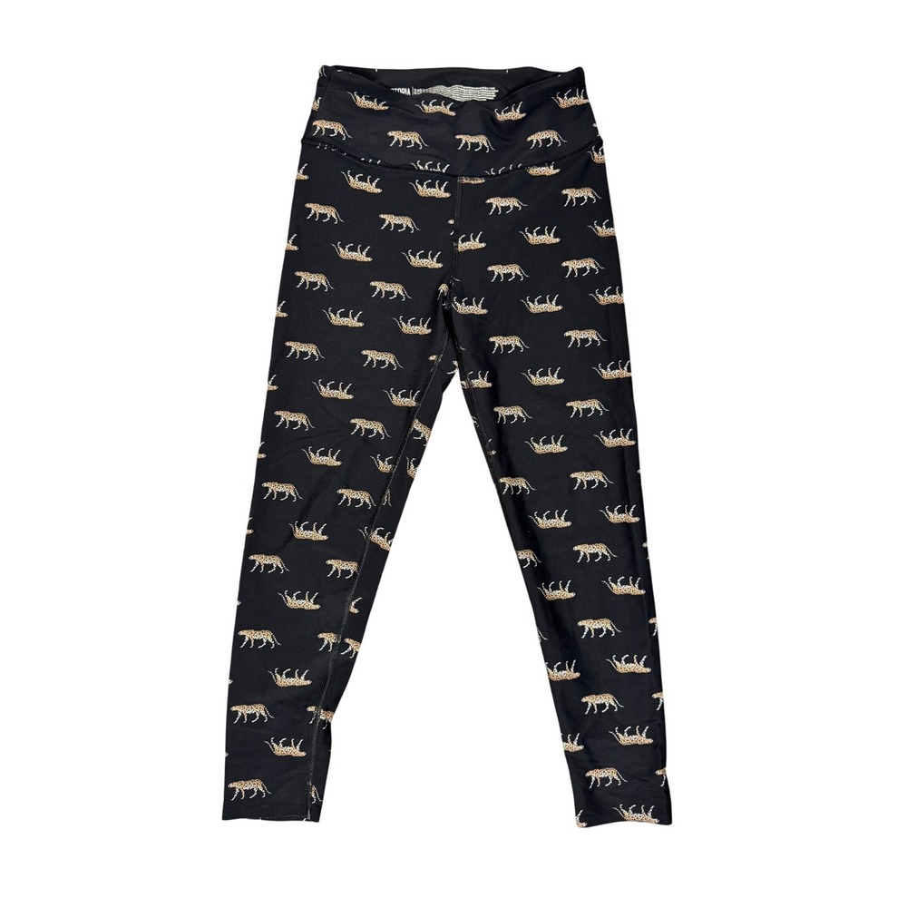 Victoria Sport Black Leopard Print High Waisted Leggings Women's M - Picture 2 of 5